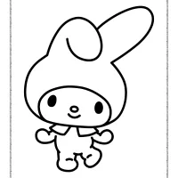 hello kitty my melody coloring page