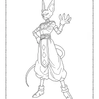 printable dragonball beerus coloring sheet