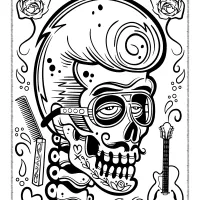 printable sugar skulls coloring sheet