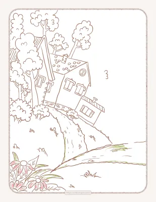Printable Village Coloring Pages for Kids