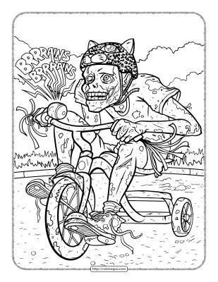Printable Zombie Daze Coloring Sheet