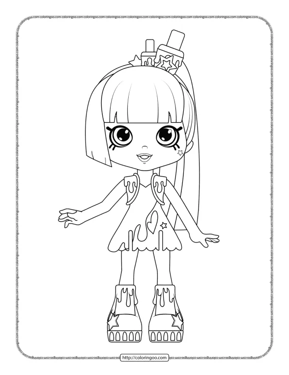 Shopkins Shoppies Polli Polish Coloring Page 1 shopkins shoppies polli polish coloring page