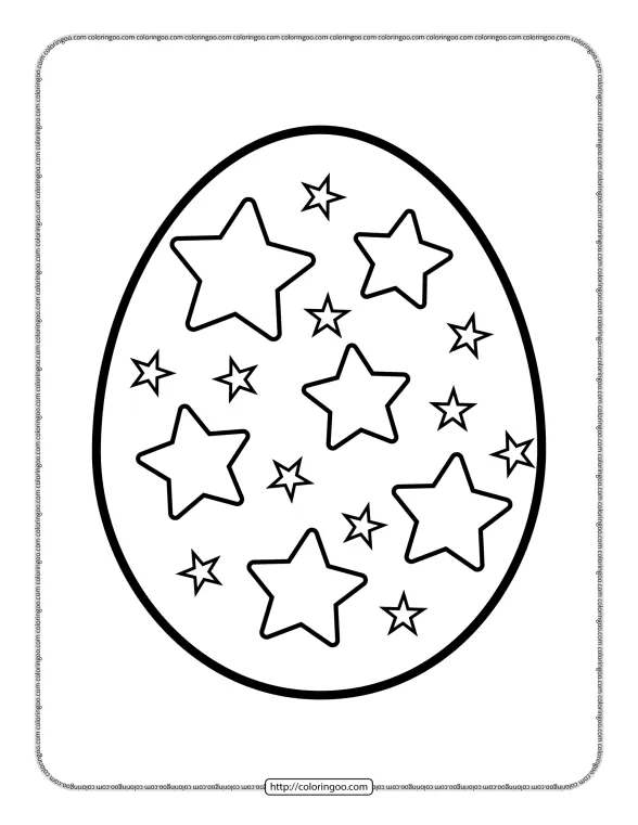 starry easter egg pdf coloring page