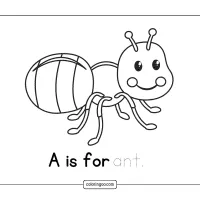 a is for ant coloring page