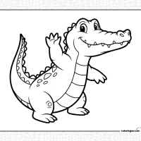 Smiling Alligator Coloring Page 2 Smiling Alligator Coloring Page