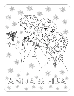 Frozen Anna Elsa Coloring Pages