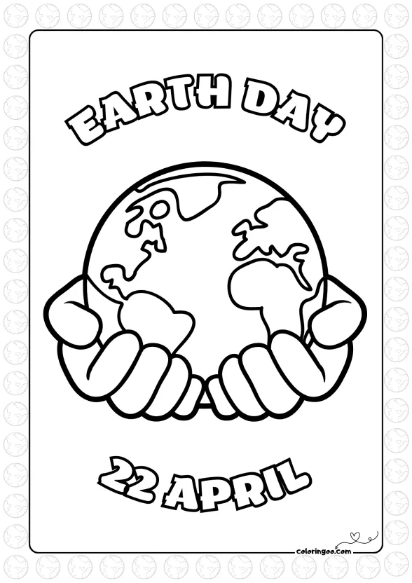 22 April Earth Day Coloring Page 1 22 April Earth Day Coloring Page