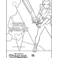 Adora Valentines Day Card Coloring Page