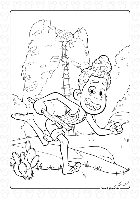 Alberto from Disney Luca Coloring Page 1 Alberto from Disney Luca Coloring Page