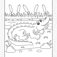 Alligator Colouring Page 13 Alligator Colouring Page