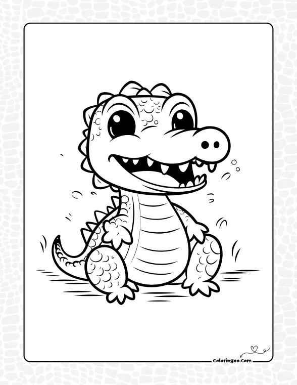 Alligator Reptile Coloring Page