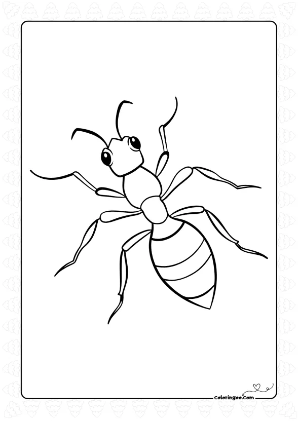 Ant from Top Coloring Page 1 Ant from Top Coloring Page