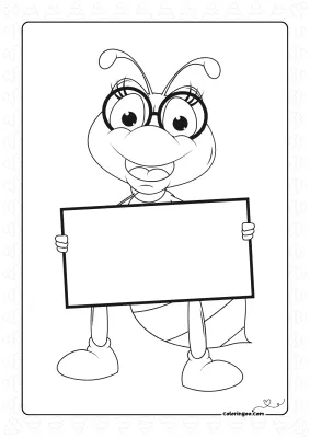Ant with Board Coloring Page