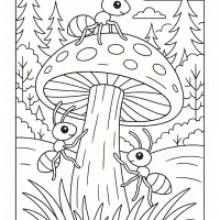 Ants Climbing the Mushroom