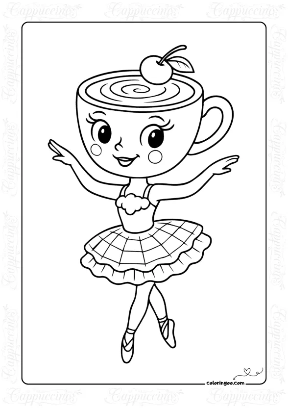 Ballerina Cappuccina Coloring Page 1 Ballerina Cappuccina Coloring Page