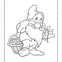 Bashful from Snow White Coloring Page