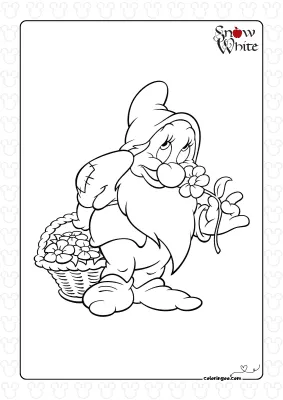 Bashful from Snow White Coloring Page