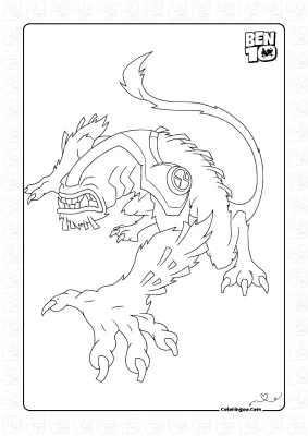 Ben 10 Wildmutt Coloring Pages