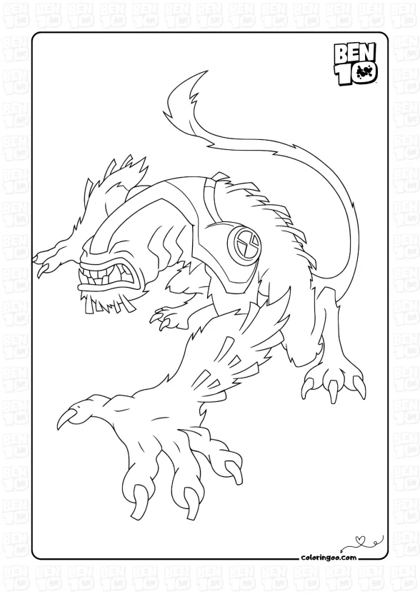 Ben 10 Wildmutt Coloring Pages