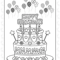 Big Birthday Cake Coloring Pages