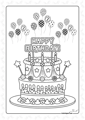 Big Birthday Cake Coloring Pages