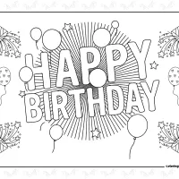 Birthday Celebration Coloring Page