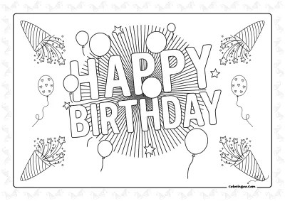 Birthday Celebration Coloring Page