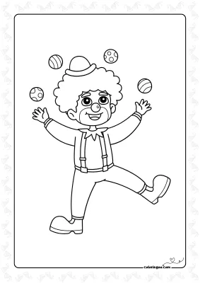 Birthday Clown Coloring Pages
