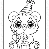 Birthday Cupcake with Panda
