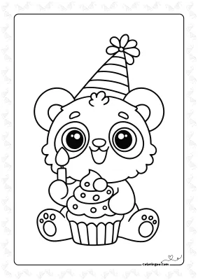 Birthday Cupcake with Panda
