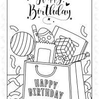 Birthday Gift Bag Coloring Page