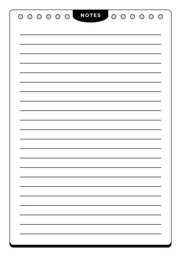 Black and White Lines Note Paper Worksheet 1 Black and White Lines Note Paper Worksheet A5