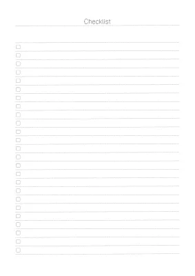 Blank Checklist Paper