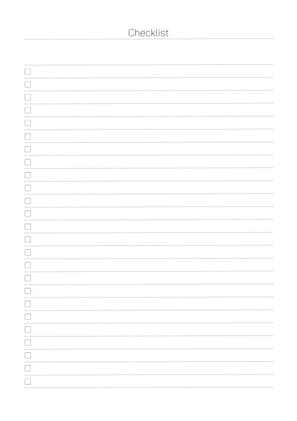 Blank Checklist Paper