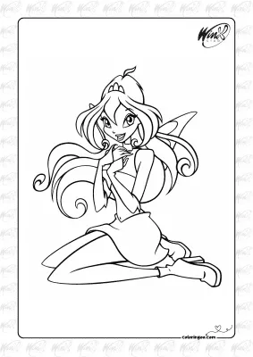 Bloom Magic Winx Colouring Page