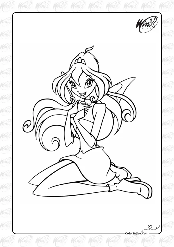 Bloom Magic Winx Colouring Page