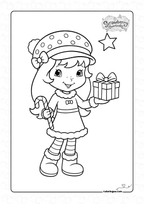 Blueberry Muffin Christmas Coloring Page