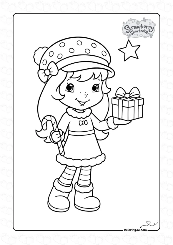Blueberry Muffin Christmas Coloring Page
