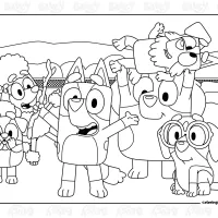 Bluey Circus Friends Coloring Page
