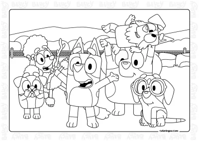 Bluey Circus Friends Coloring Page