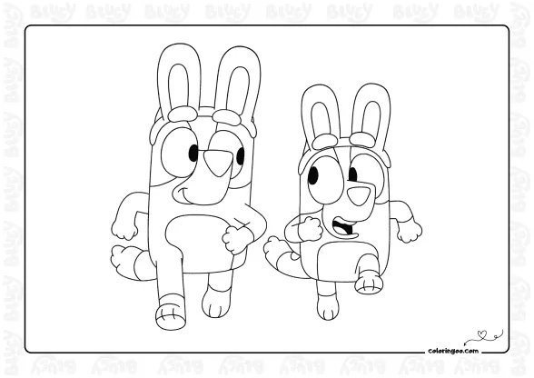 Bluey Easter Coloring Page 1 Bluey Easter Coloring Page