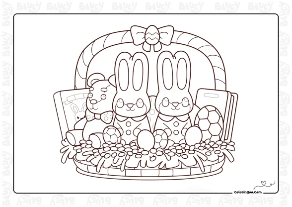 Bluey Easter Colouring Sheets 1 Bluey Easter Colouring Sheets