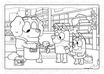 Bluey Hammerbarn Colouring Sheet