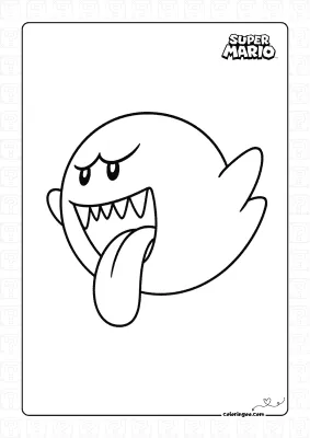 Boo from Super Mario Coloring Page