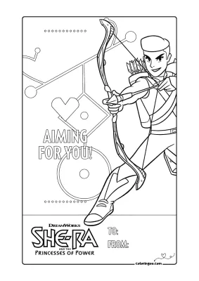 Bow Valentines Day Card Coloring Page