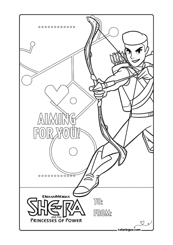 Bow Valentines Day Card Coloring Page