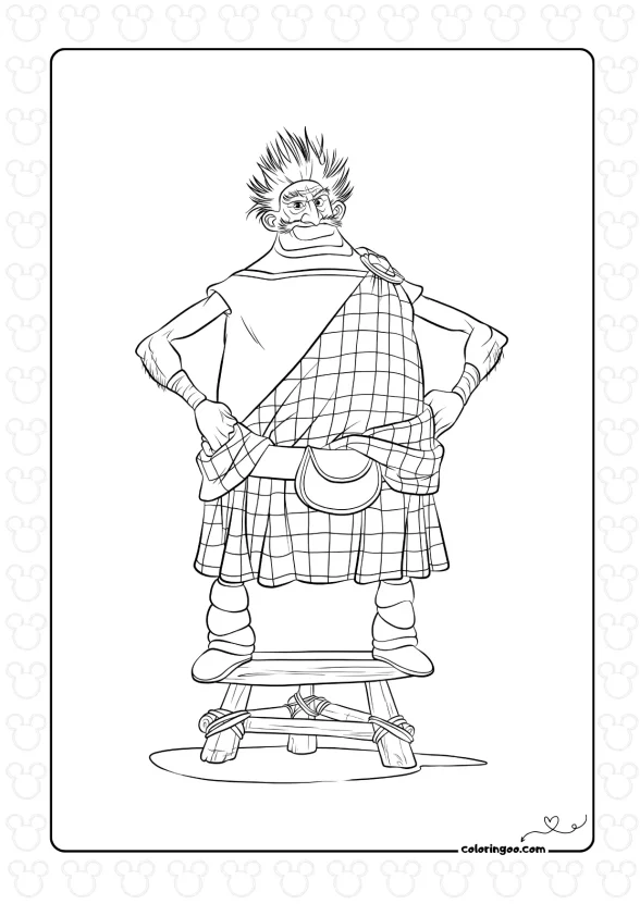 Brave King Fergus Coloring Page 1 Brave King Fergus Coloring Page