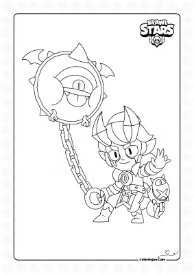 Brawl Stars Grim Gus Coloring Page