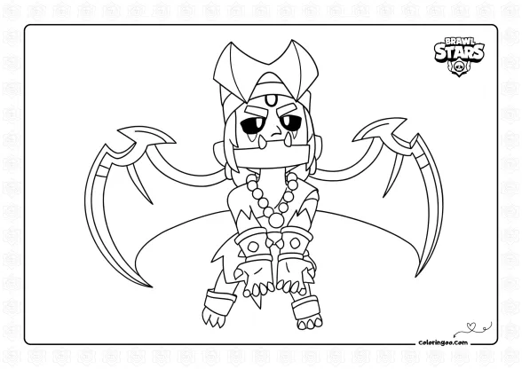 Brawl Stars Infernal Fang Coloring Page 1 Brawl Stars Infernal Fang Coloring Page