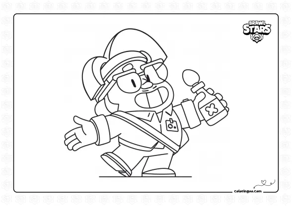 Brawl Stars Jae Yong Coloring Page